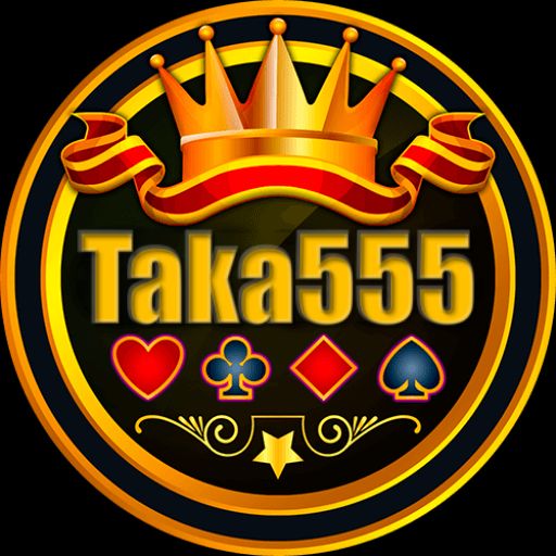 Taka555 cartoon characters with coins, a smartphone, and casino-style games in a Bangladesh vibe